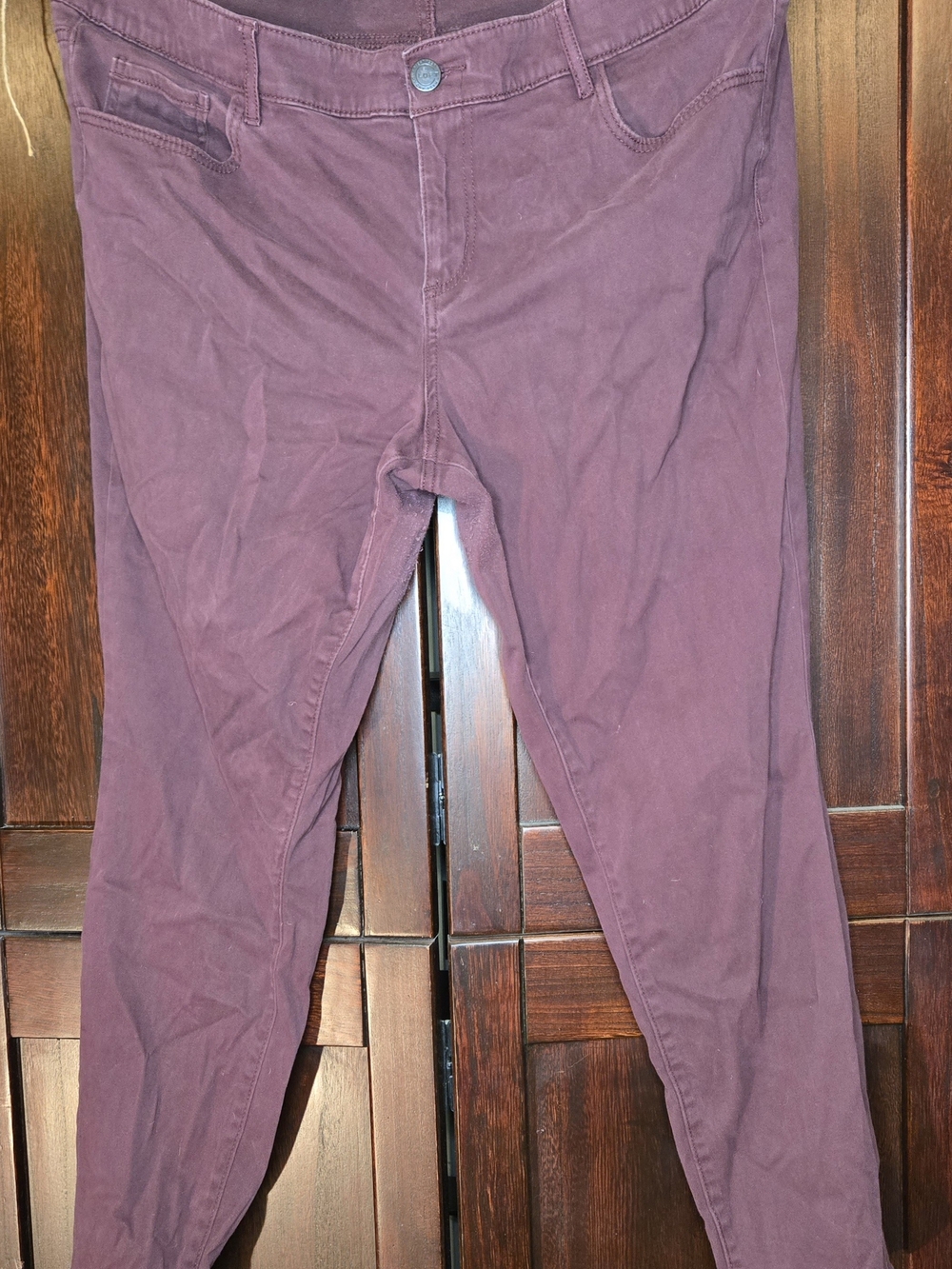 Ann Taylor LOFT Plus Burgundy Skinny Jeans Women’s Plus Size 14 Stretch Colored